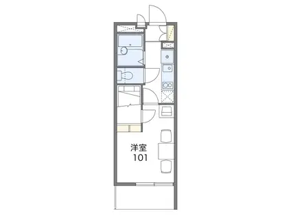 レオパレスJUSTICE(1K/3階)の間取り写真