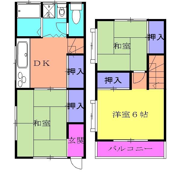 コーポシャトー(3DK)の間取り写真
