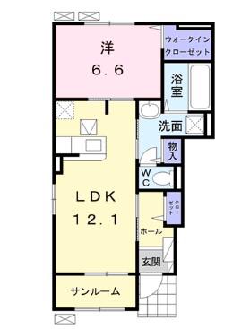 ラ・グラシューズⅠ(1LDK/1階)の間取り写真