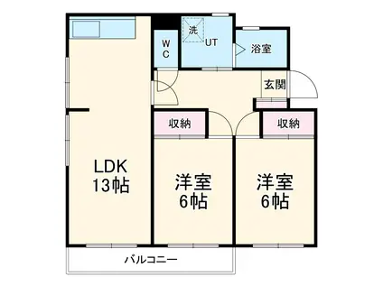 ユートピア南山(2LDK/2階)の間取り写真