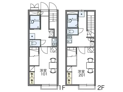レオパレスTADASHI(1K/2階)の間取り写真