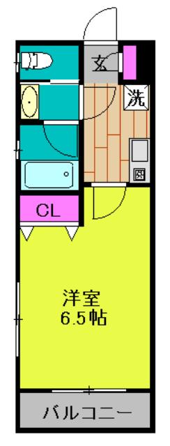 伊達ビル(1K/3階)の間取り写真