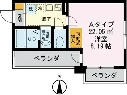 ファインフォレスト(1K/3階)の間取り写真