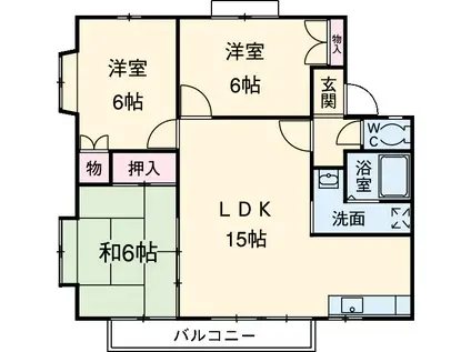 サンVパーク6号棟(3LDK/2階)の間取り写真