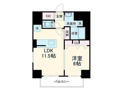 浦和パラディア(1LDK/3階)の間取り写真