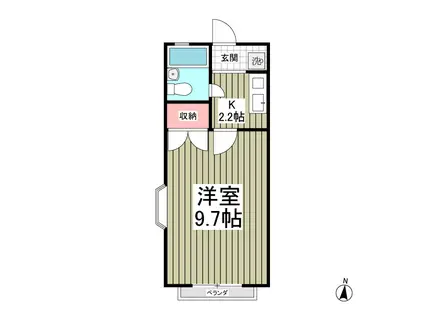 MKハイム(1K/2階)の間取り写真