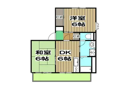 タウニー松尾B(2DK/2階)の間取り写真