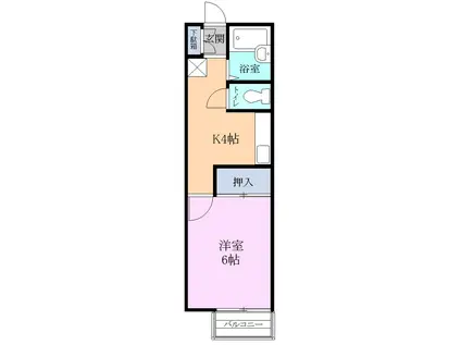 ニューシティ今之浦(1K/1階)の間取り写真