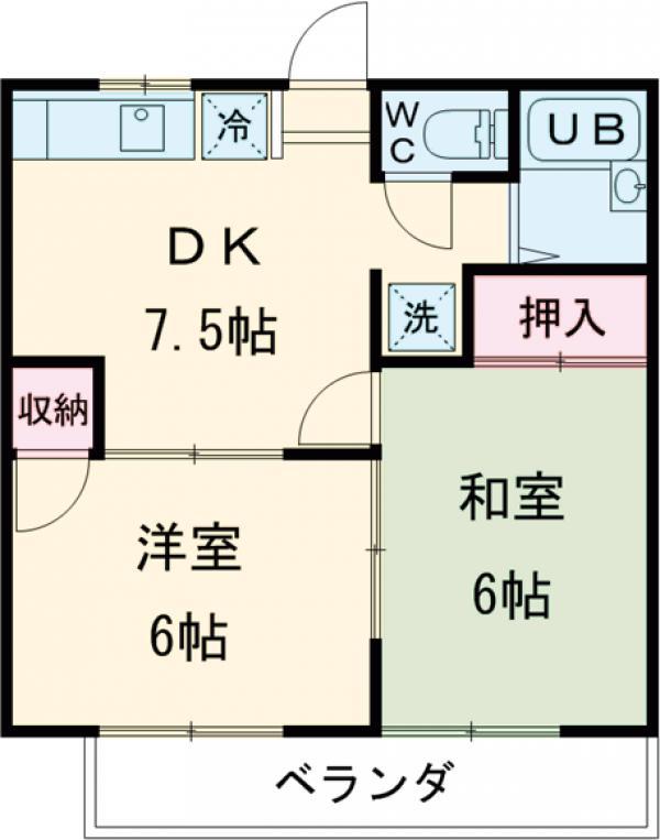 セントライトパレス(2DK/2階)の間取り写真