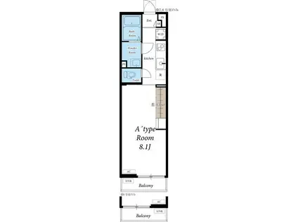 リブリ・石神井台(1K/1階)の間取り写真