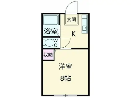 シティハイムドマーニM(1K/2階)の間取り写真