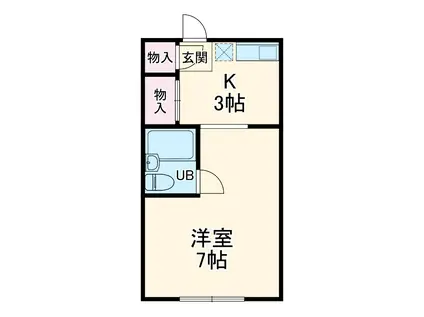 コーポ雅Ⅱ(1K/1階)の間取り写真
