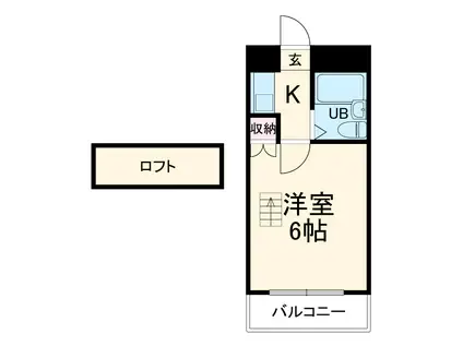 レオパレス21中村公園第3(1SK/2階)の間取り写真