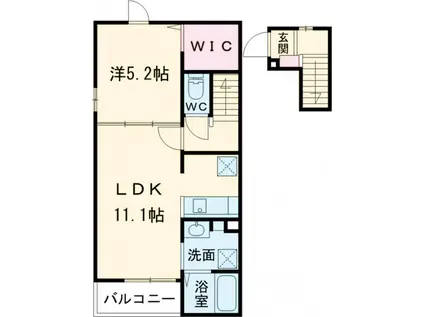 エトワール B(1LDK/2階)の間取り写真