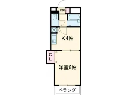 花みずき新館(1K/1階)の間取り写真