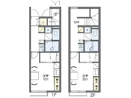 レオパレスLUMEN(1K/2階)の間取り写真