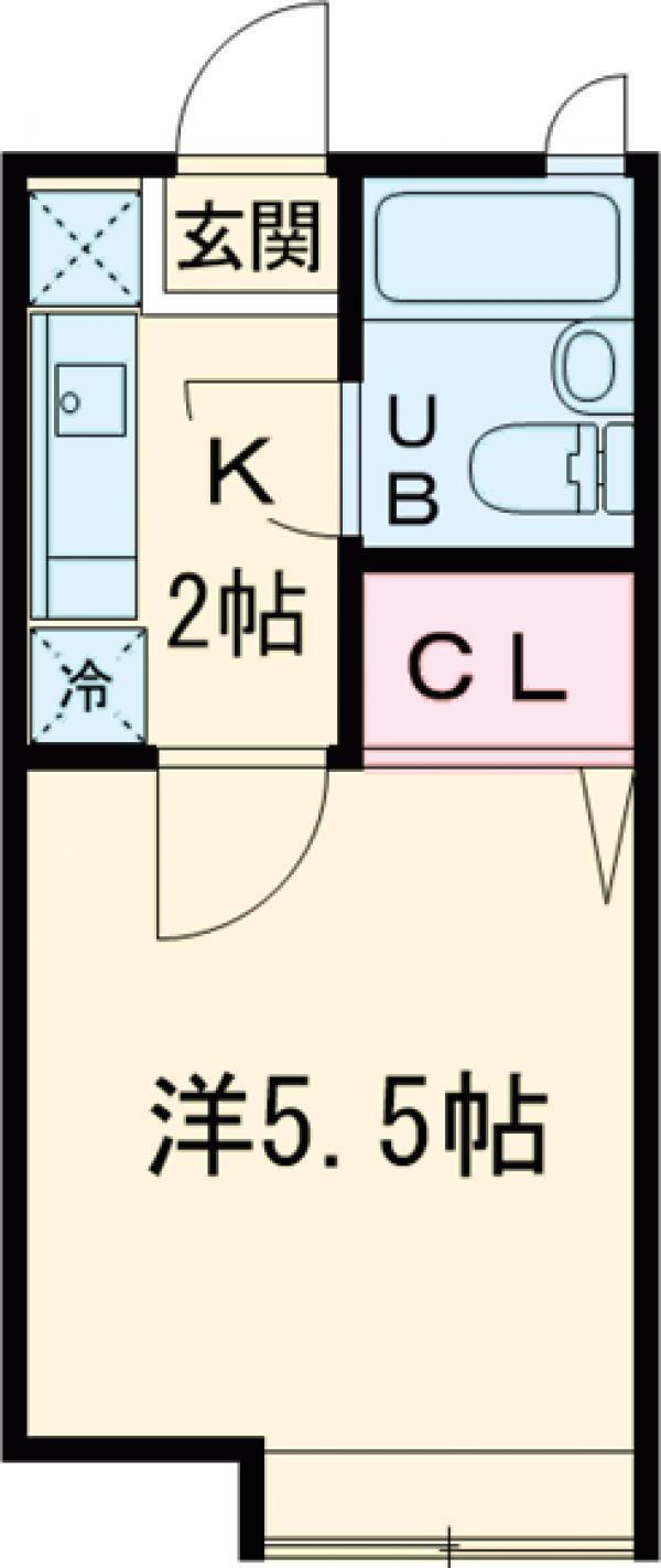 フルーヴ23(1K/1階)の間取り写真