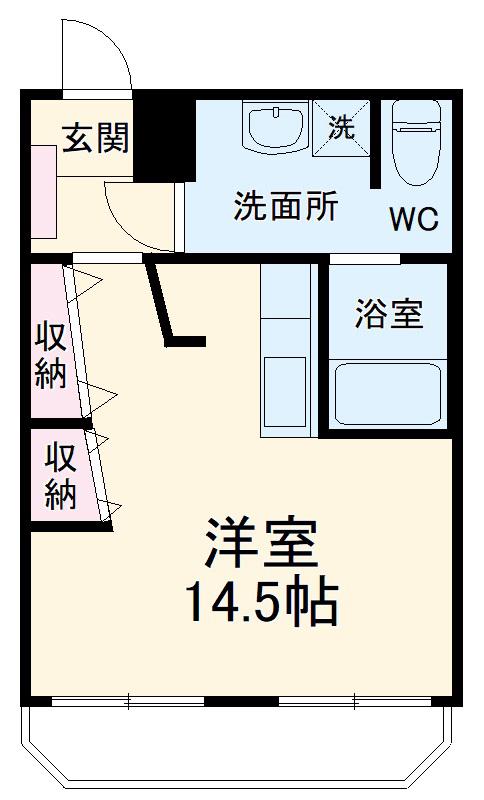 東海道本線 天竜川駅 徒歩38分 3階建 築40年(ワンルーム/2階)の間取り写真