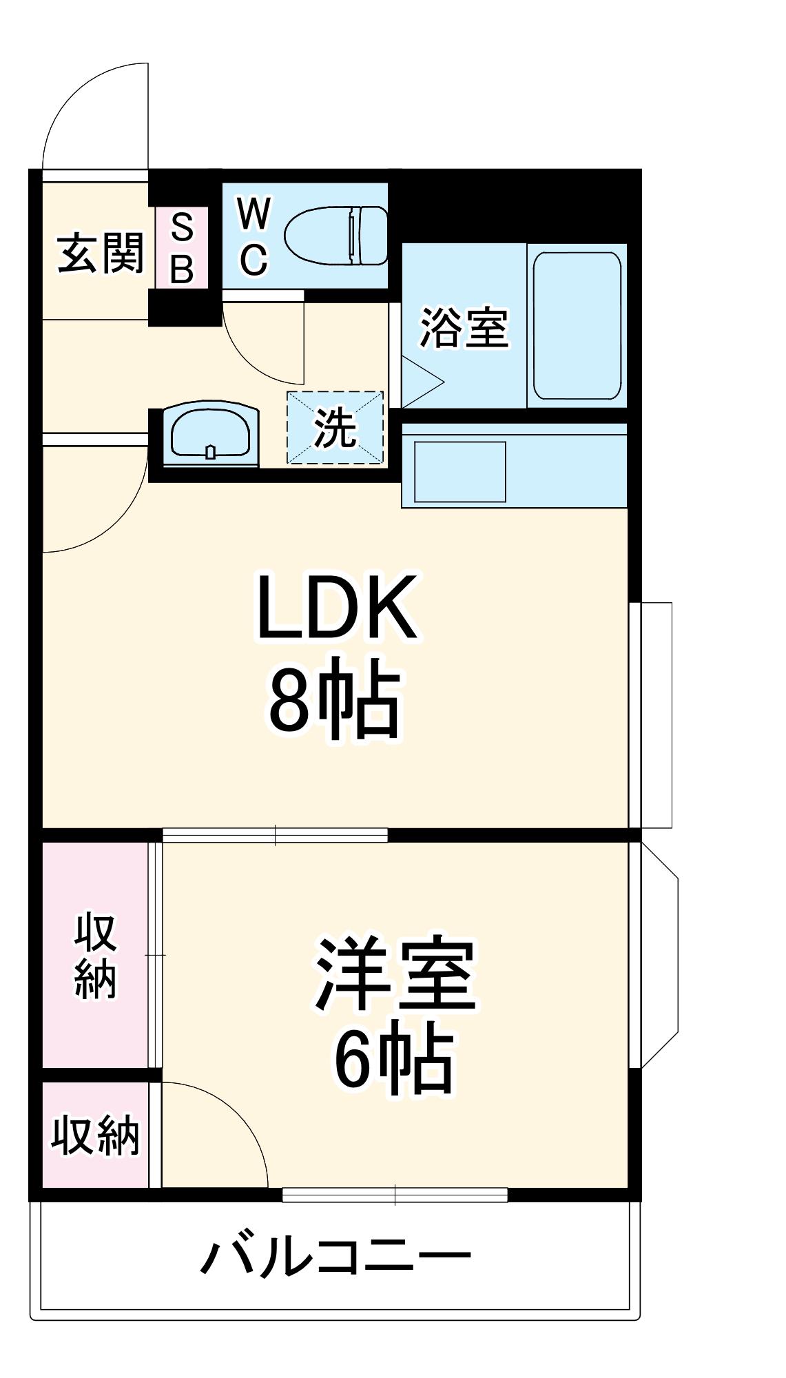 パイントリー1(2DK/2階)の間取り写真