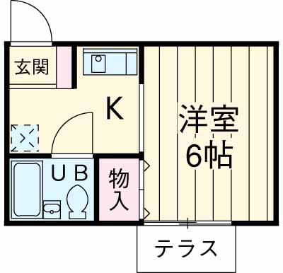 ネオフラッツ飯山満(1K/1階)の間取り写真