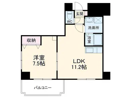 ザ・レジデンス元魚(1LDK/5階)の間取り写真