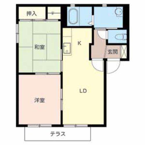 リビエール綾園壱番館(2LDK/1階)の間取り写真