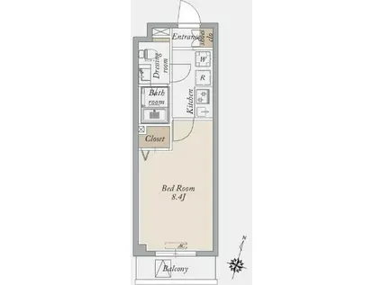 アーバンパーク王子(1K/2階)の間取り写真