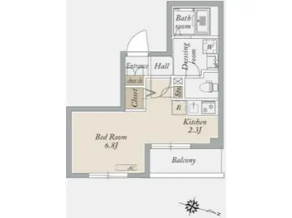 アーバンパーク王子(1K/2階)の間取り写真