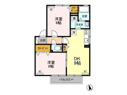 エピナールB・C(2DK/1階)の間取り写真