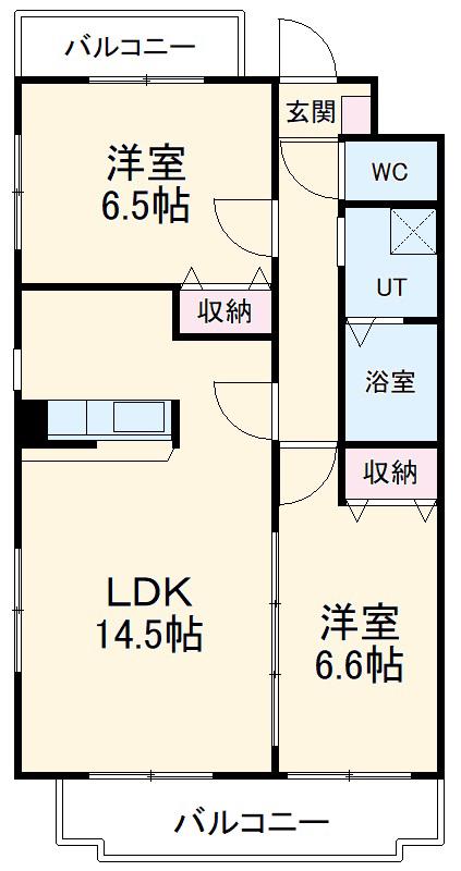 BLANDOLE(2LDK/2階)の間取り写真