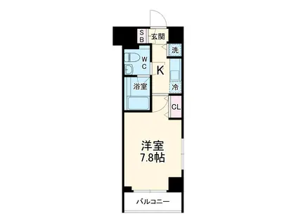 S-FORT船橋本町(1K/3階)の間取り写真