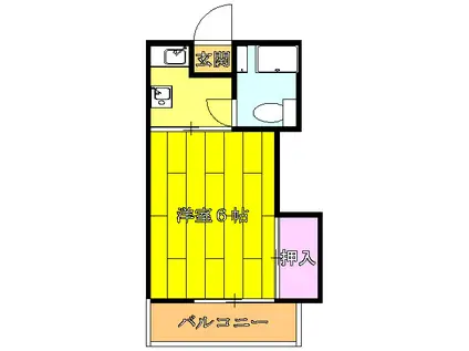 ホームドリアン 3号棟(1K/2階)の間取り写真