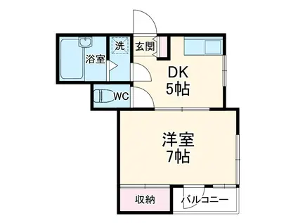 浦和コート(1DK/2階)の間取り写真