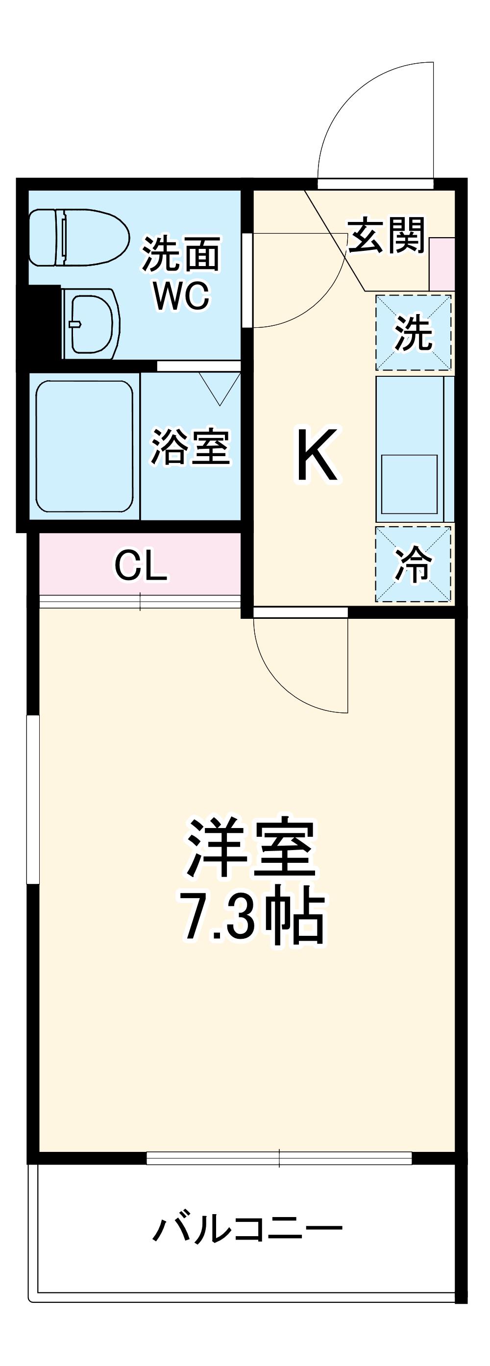 VISTA柏(1K/2階)の間取り写真