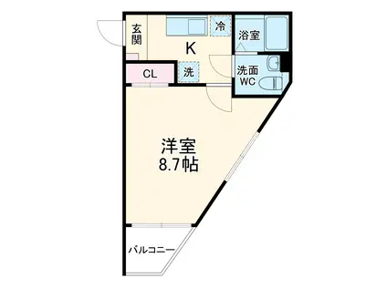 VISTA柏(1K/2階)の間取り写真