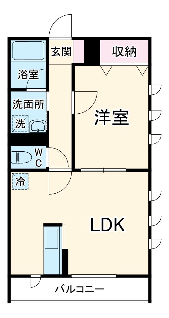 サンフレックス(1LDK/1階)の間取り写真
