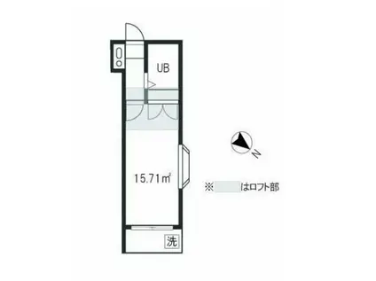 レオパレス浜川崎(1K/1階)の間取り写真