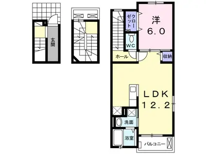 レジェンド8(1LDK/3階)の間取り写真