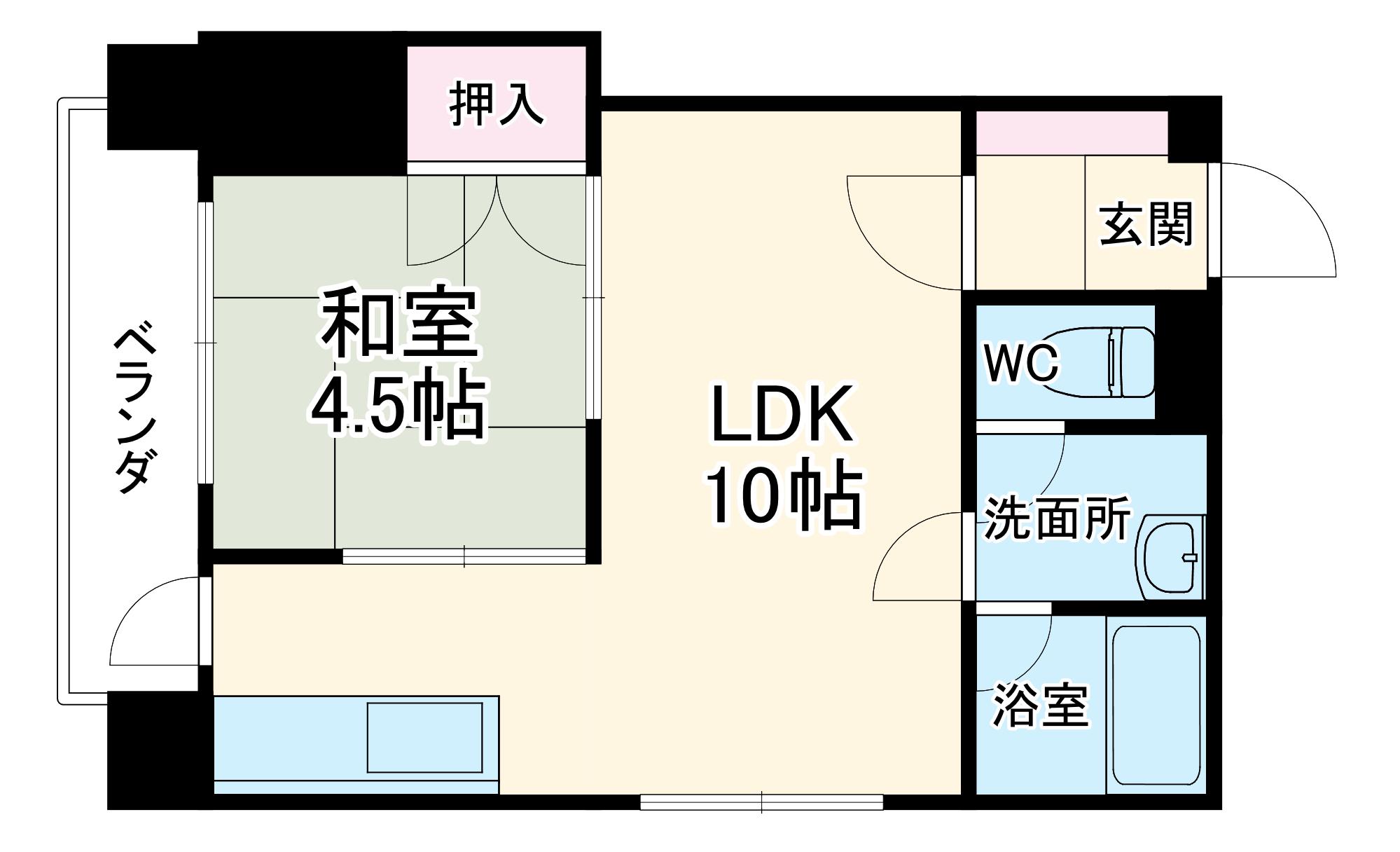 SCENT一香(1LDK/3階)の間取り写真