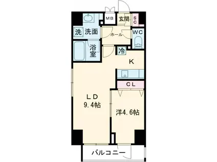 プレール・ドゥーク文京湯島(1LDK/3階)の間取り写真