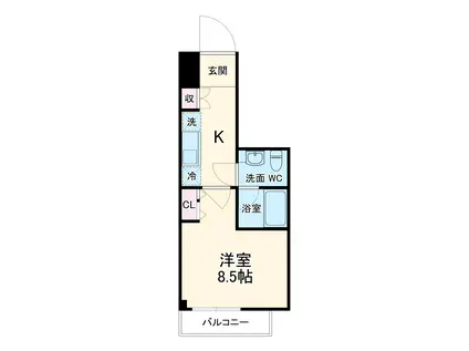 SHOKEN RESIDENCE川崎生田(1K/1階)の間取り写真