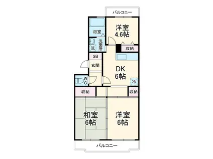 ガーデンクレスト湘南(3DK/2階)の間取り写真