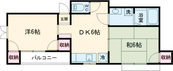 ロイヤルシティ3(2DK/2階)の間取り写真