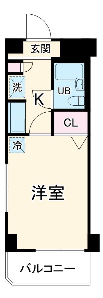 クレセントユニ高津第2(ワンルーム/2階)の間取り写真
