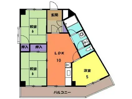 シバビル(3LDK/3階)の間取り写真