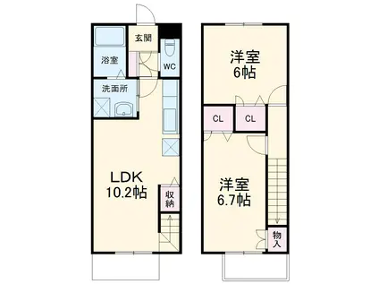 メルヴェーユ南林間(2LDK)の間取り写真