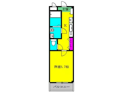 コンサベイタ長後(1K/3階)の間取り写真