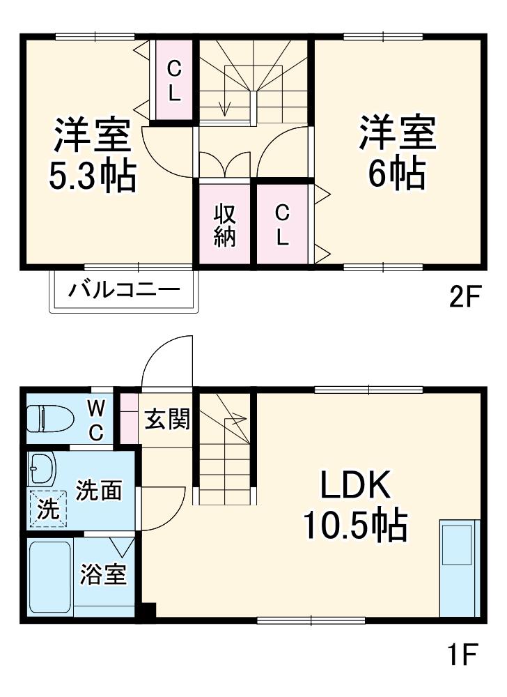 プラチナヒル岸町Ⅲ(2LDK)の間取り写真