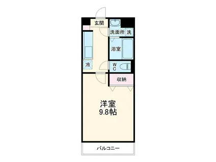 グランシャリオ鵠沼(1K/1階)の間取り写真