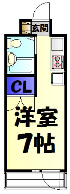 メゾンエステルナ西千葉(1K/3階)の間取り写真